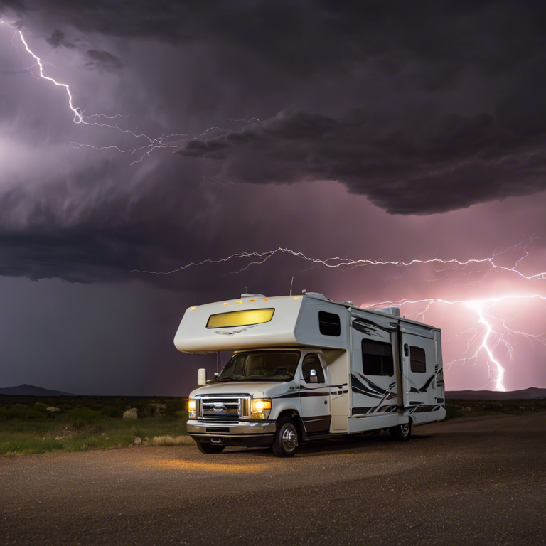 RV Drives Away From Lightning Storm